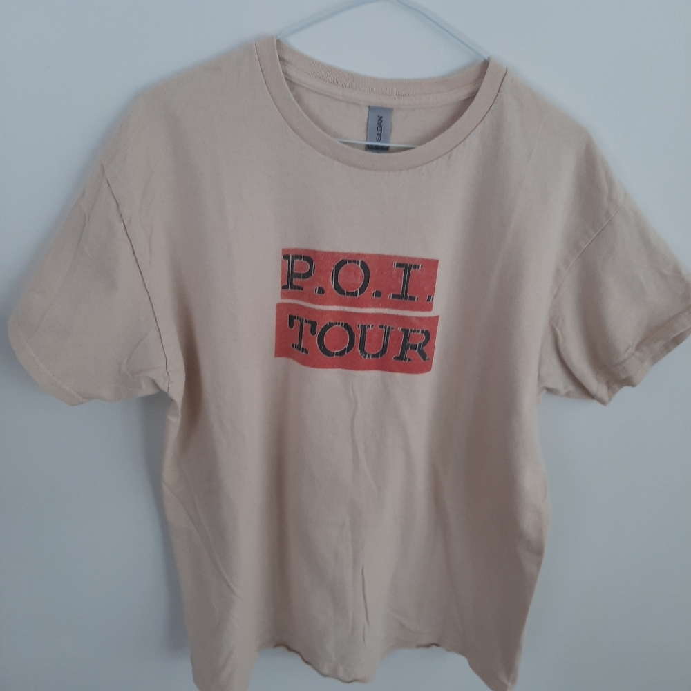 🔥 MICO "POI TOUR" Tour Band T-shirt L Tan/Beige